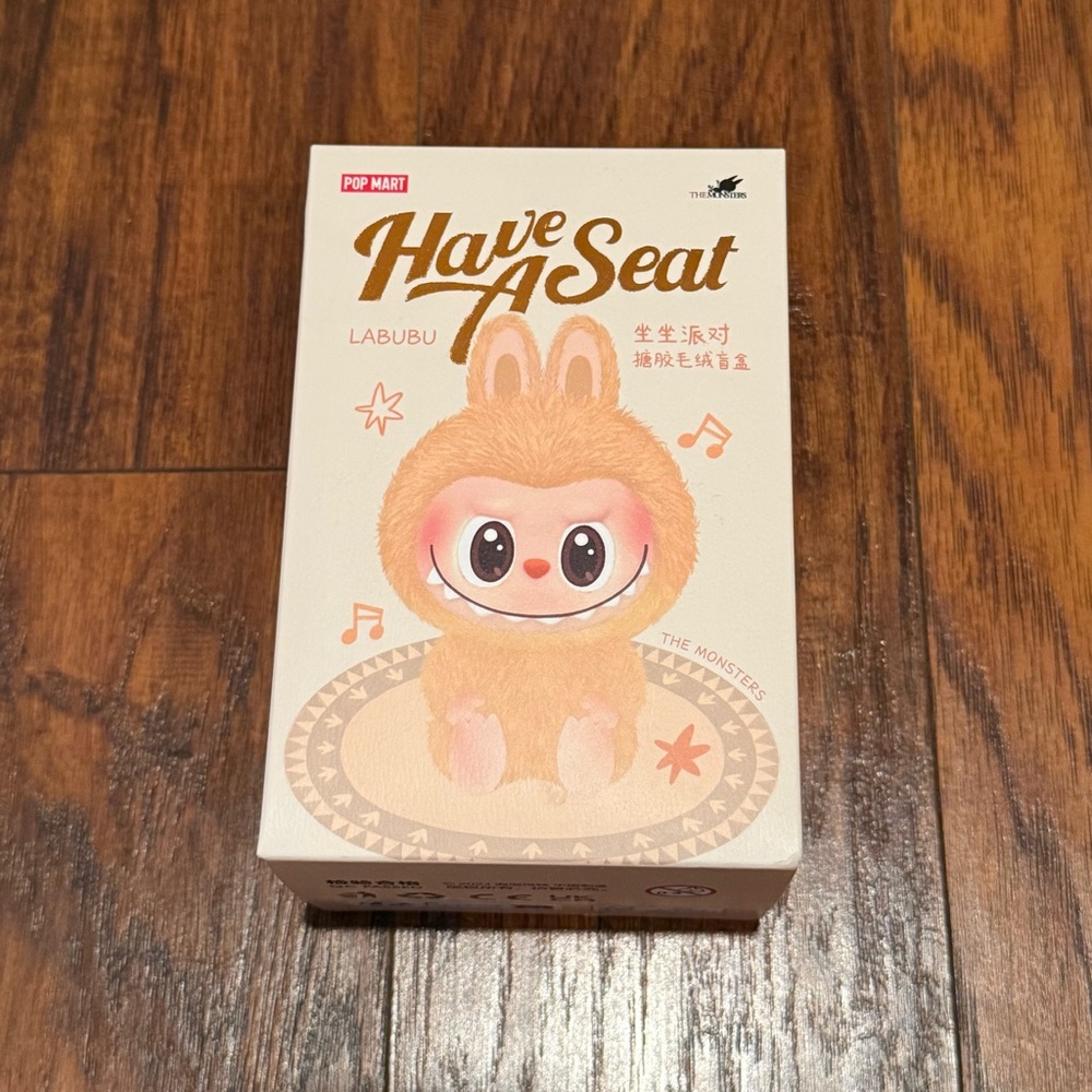 Pop Mart Have A Seat Labubu Pink Heart Eyes Dada Authentic Keychain Plush Figure